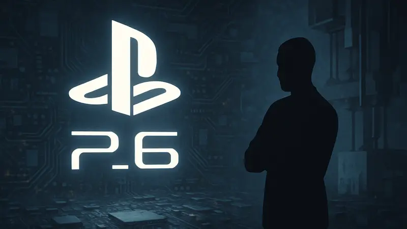 Логотип PlayStation 6 на тёмном фоне, символизирующий задержку
