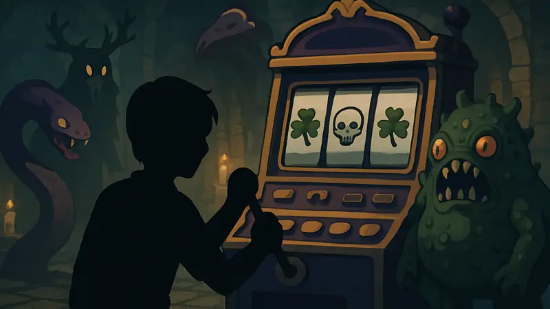 Скриншот из CloverPit с элементами слот-машины и новыми монстрами из DLC Unholy Fusion