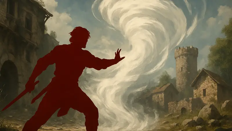 Клифф использует способность Storm Veil с элементами ветра в игре Crimson Desert.