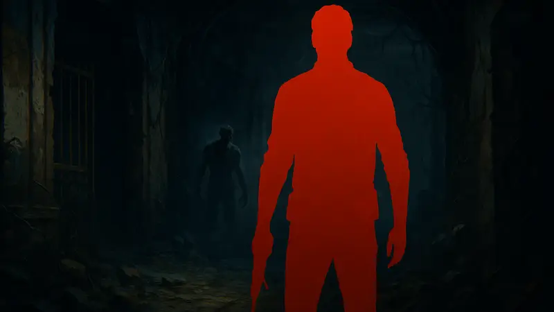 Актер Resident Evil Requiem в темноте, погруженный в атмосферу ужаса для съемок игры