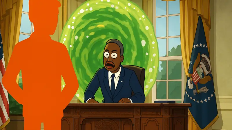 Кадр из мультсериала President Curtis, спин-оффа «Рика и Морти».