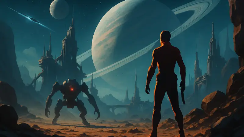 Сцена из нового трейлера Aphelion, демонстрирующая научно-фантастический экшен и космические пейзажи.