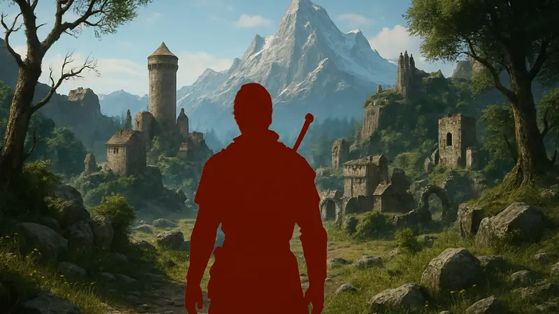 Игровой скриншот RPG Crimson Desert, показывающий главного героя в фэнтезийном мире.