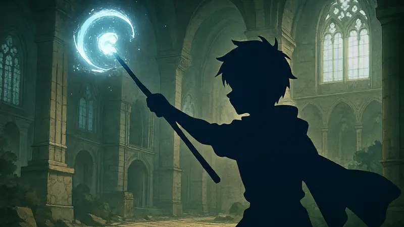 Wistoria: Wand and Sword, кадр из аниме, Уилл Серфорт колдует посохом