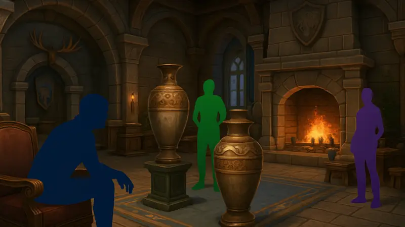 Игроки World of Warcraft прячутся в режиме Decor Duel, превратившись в предметы мебели или декора. Скриншот игры.