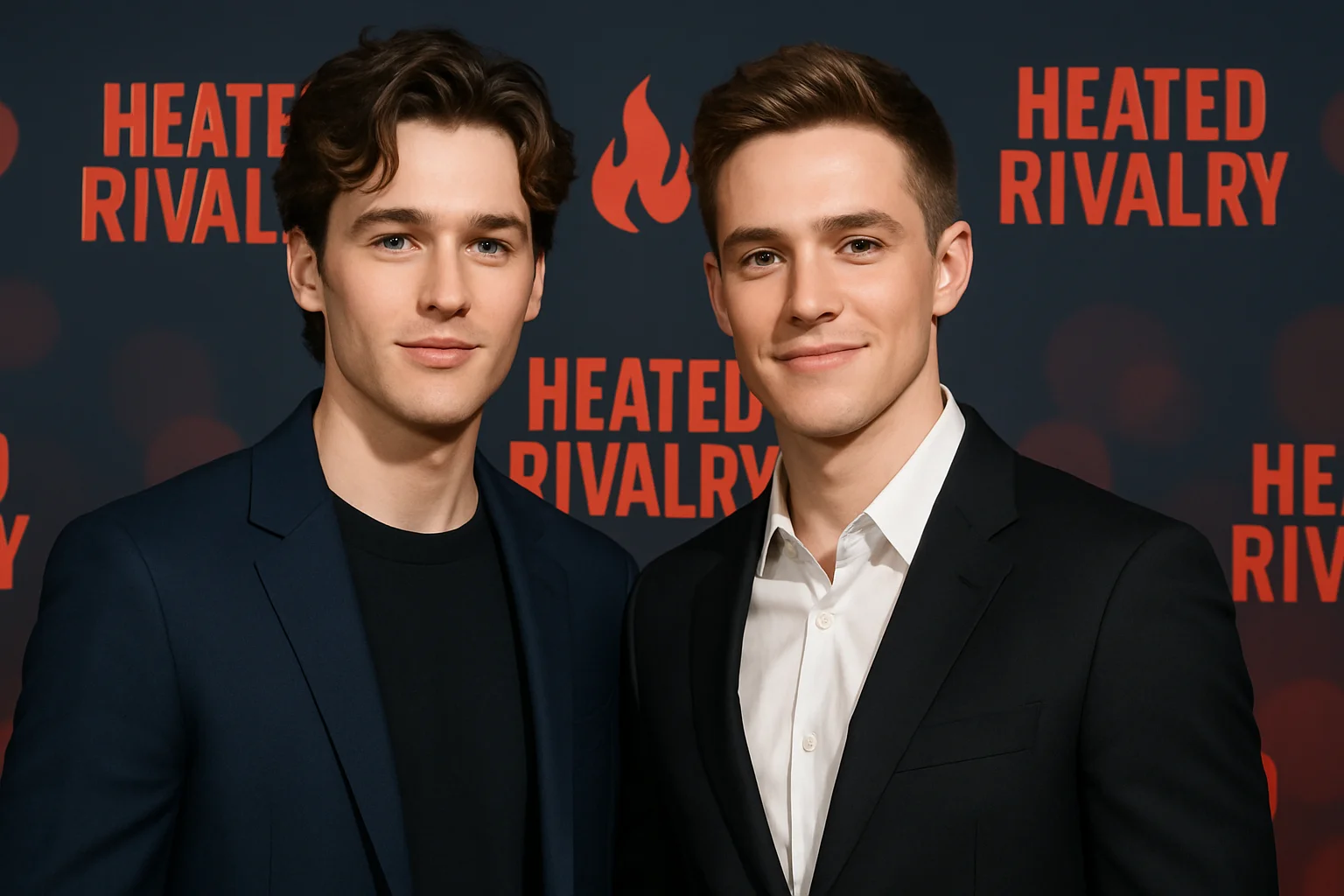 Хадсон Уильямс и Коннор Сторри, актеры сериала 'Heated Rivalry', на красной дорожке или светском мероприятии.