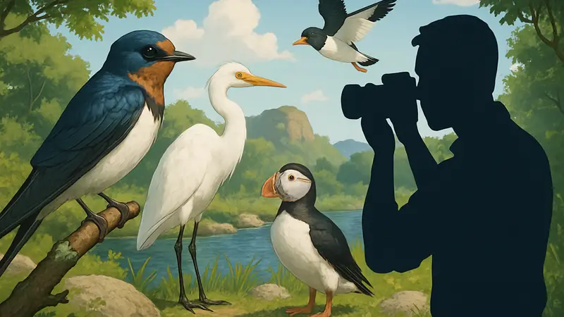 Игровой скриншот Flock Around с крупным планом птиц в естественной среде