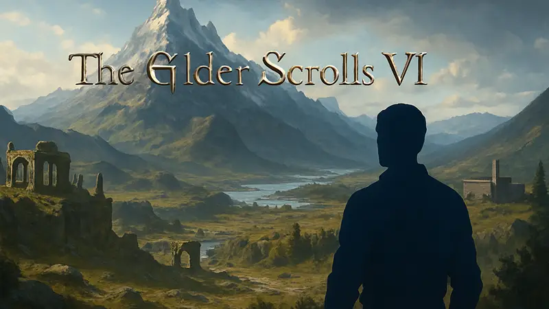 Логотип The Elder Scrolls 6 на тёмном фоне, надпись Bethesda.