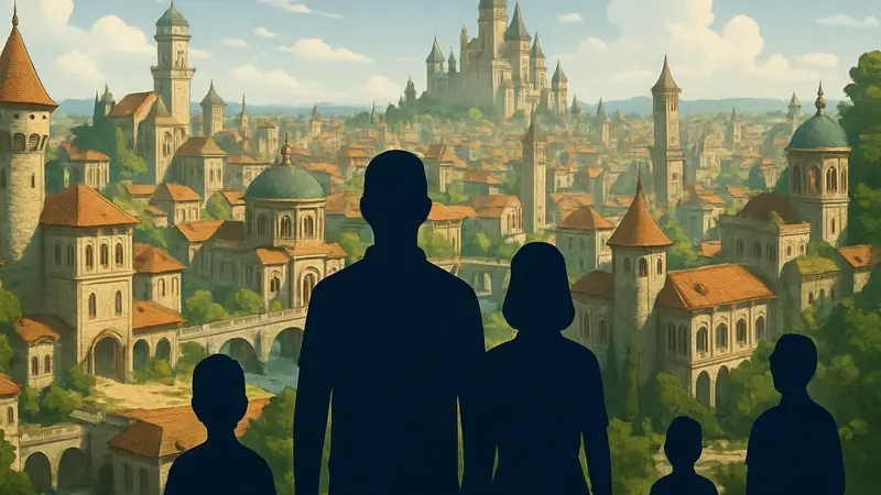 Гигантский город в Pokemon Pokopia, построенный игроком, с персонажами