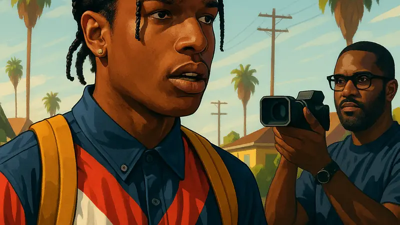 Кадр из фильма «Наркотик» с A$AP Rocky, режиссёром которого выступил Рик Фамуйива, известный по «Звёздным войнам».