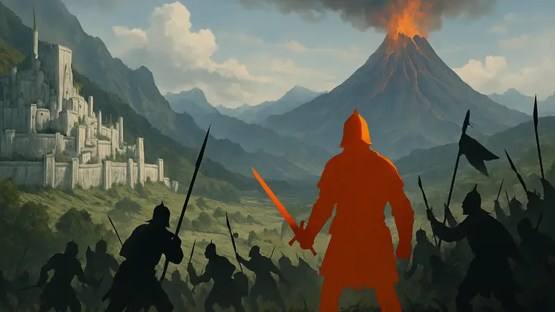 Скриншот из игры Last Days of the Third Age, демонстрирующий Средиземье и битвы.