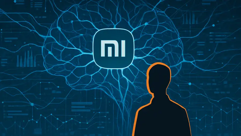 Абстрактное изображение нейронных сетей и данных, символизирующих ИИ Xiaomi HarnessX