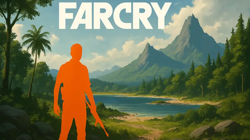 Арт новой игры Far Cry с открытым миром в разработке от Ubisoft. Логотип серии.