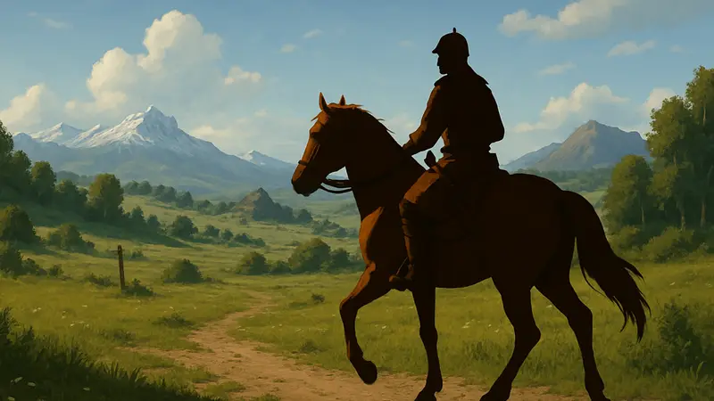 Всадник на лошади в игре The Legend of Khiimori, скриншот из раннего доступа.