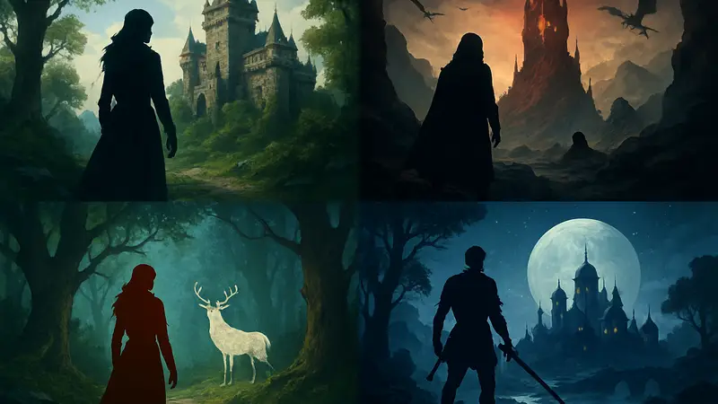 Коллаж из кадров различных фэнтези-сериалов, мистические миры