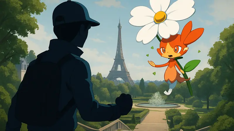 Изображение игрока, готовящегося к битве в Pokemon Legends: Z-A с Мега Флоэтт в команде.