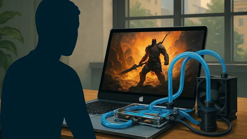 Система водяного охлаждения на Apple MacBook Neo для повышения игровой производительности.
