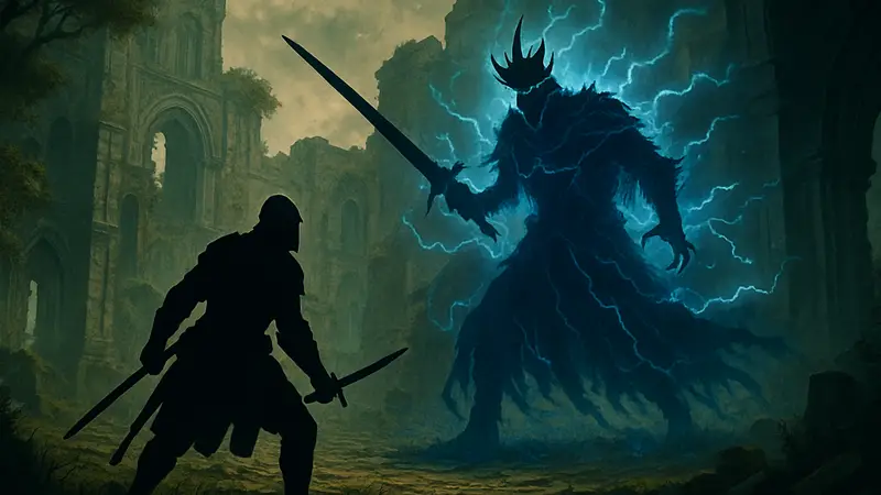Игрок Elden Ring в битве с боссом Nightreign на сложной сложности