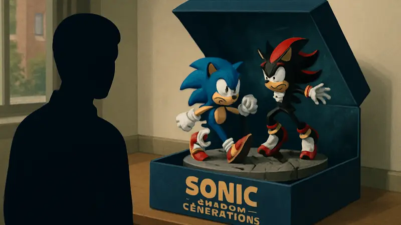 Коллекционное издание Sonic X Shadow Generations с неудачной статуэткой Соника и Шэдоу