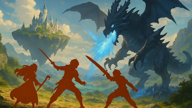 Персонажи Granblue Fantasy: Relink в динамичной схватке на фоне фантастического мира.