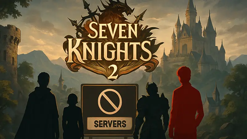 Изображение логотипа Seven Knights 2 с объявлением о закрытии серверов игры