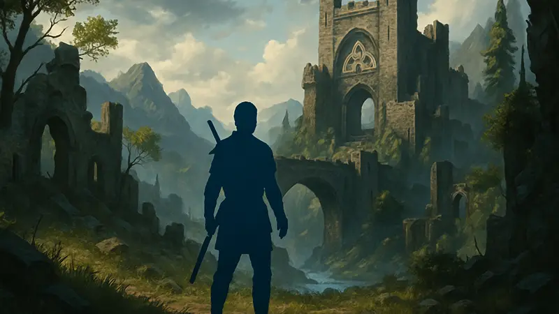 Логотип игры ЯР: Забытый Чертог на фоне игрового мира