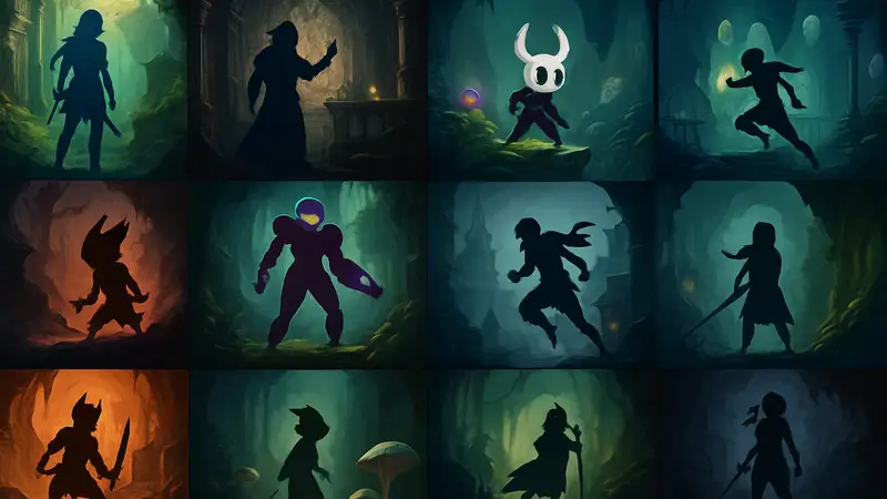 Изображение коллажа из десяти лучших метроидваний, где не нужен гринд, для игроков ценящих исследование.