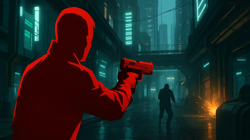 Кадр из игры Syndicate 2012 года: киберпанк-шутер от первого лица.