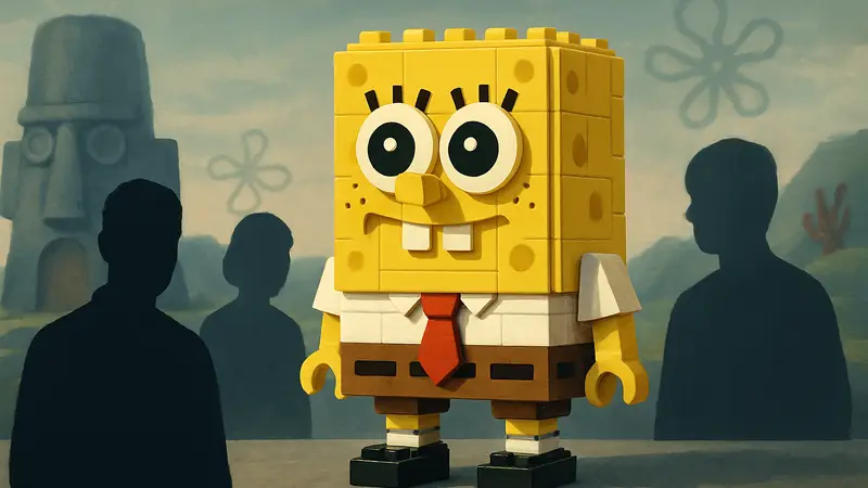 Новый набор Lego SpongeBob Brickhead, изображающий Губку Боба.