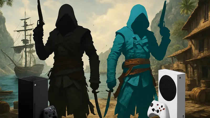 Assassin's Creed Black Flag Resynced сравнение графики на Xbox Series X и Series S.