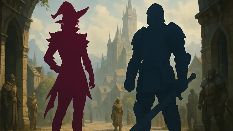 Персонажи из MMO игры в разной экипировке, один стильный, другой практичный