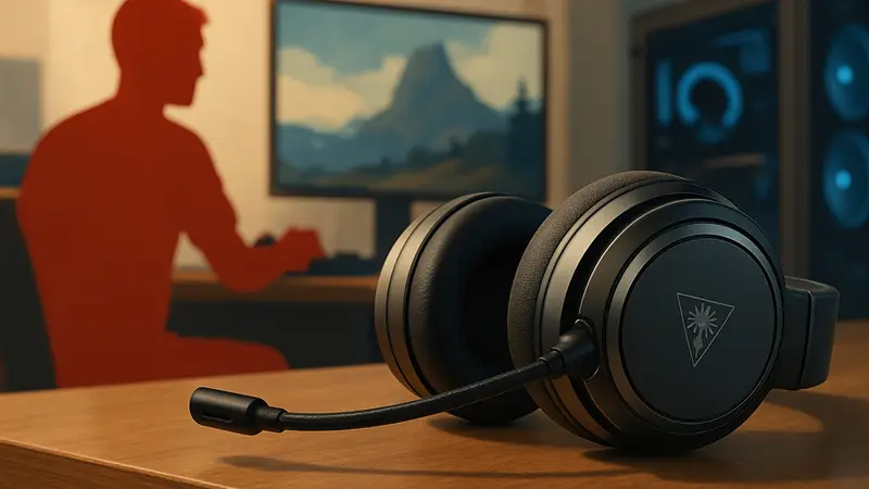 Беспроводная игровая гарнитура Turtle Beach Stealth Pro II на столе.