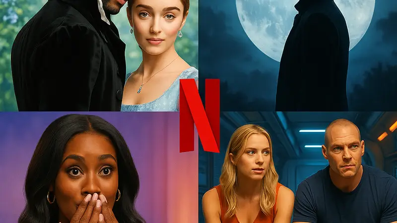 Коллаж постеров или кадров из сериалов Netflix, выходящих в феврале 2026 года