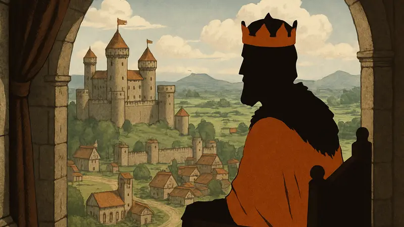 Скриншот из стратегии The King is Watching, средневековый правитель