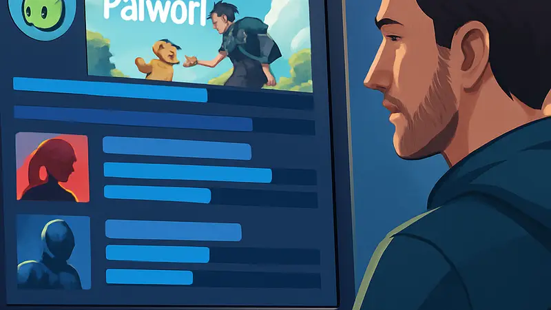 Скриншот профиля Steam с демонстрацией большого количества часов, проведенных в различных играх, символизирующий разработчиков Palworld.