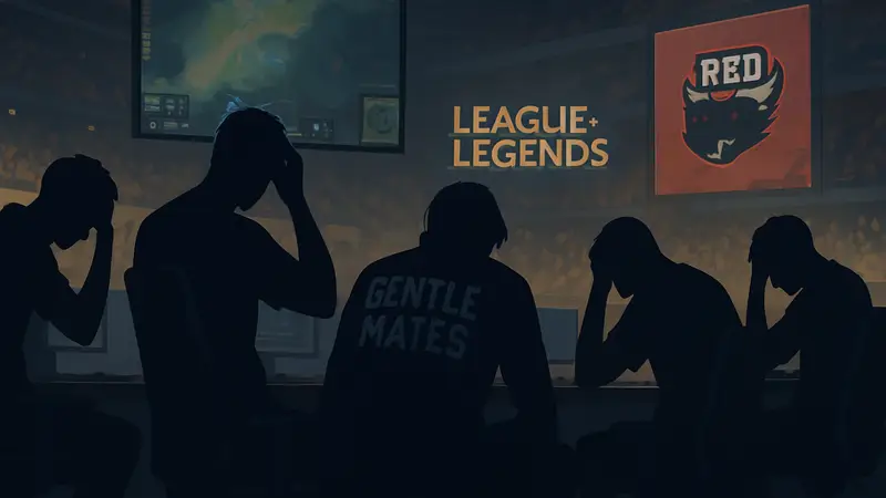 Игроки киберспортивной команды Gentle Mates после проигрыша RED Canids на турнире