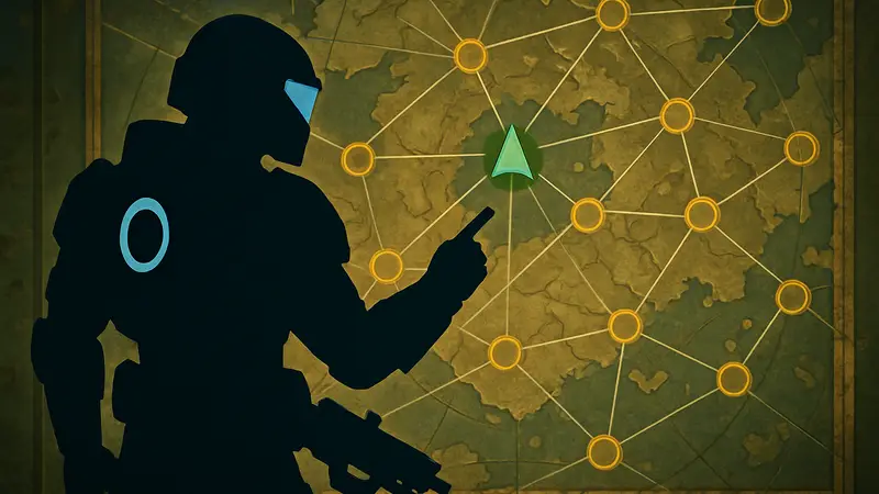 Персонаж из игры Marathon на фоне карты с обозначениями, символизирующая поиск способов для быстрого набора репутации с фракциями.