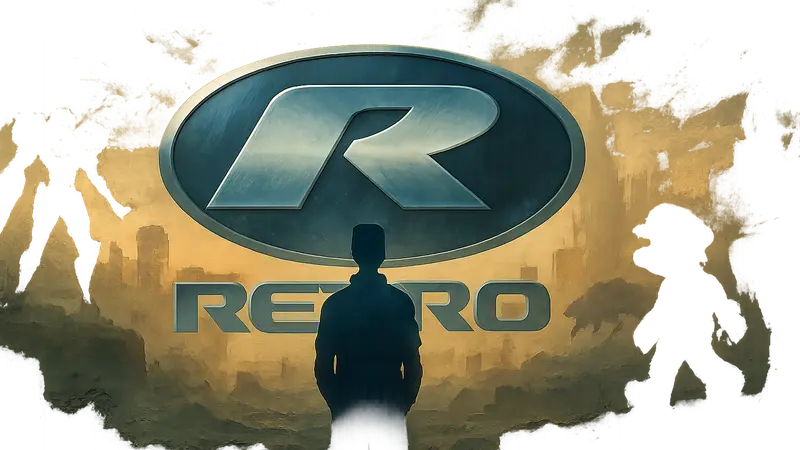Логотип Retro Studios, символизирующий изменения и эволюцию в игровой индустрии.