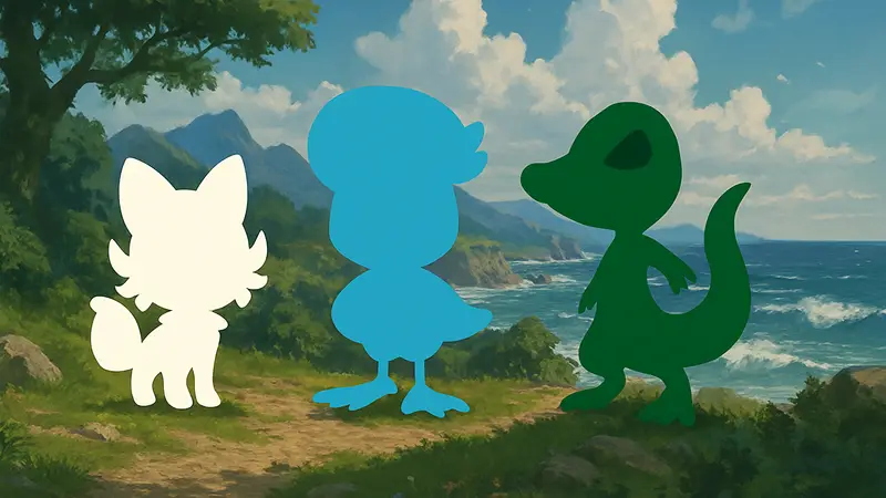 Стартовые покемоны Браут, Помбон и Гекуа из Pokemon Winds and Waves