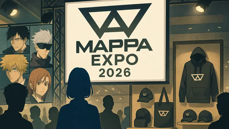 Логотип MAPPA Expo 2026, персонажи аниме студии MAPPA, эксклюзивный мерч MAPPA