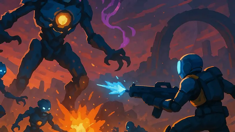 Игровой процесс LORT, вдохновлённого Risk of Rain 2, с акцентом на динамичные сражения.