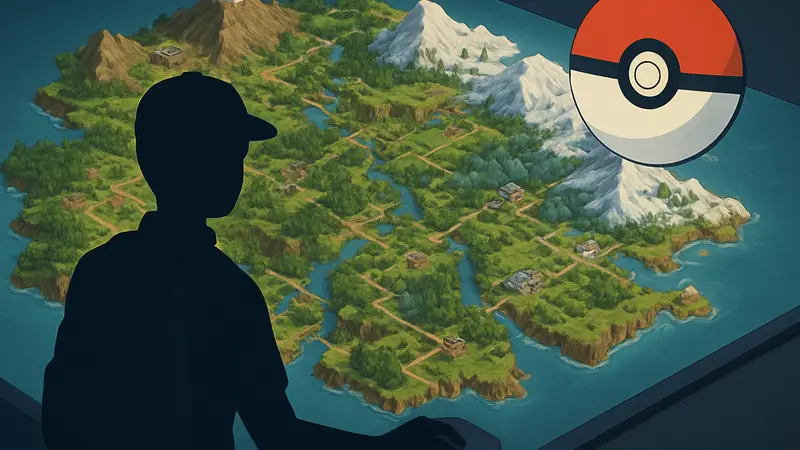 Интерактивная 3D-карта региона Синно из мира Pokemon, демонстрирующая дет али ландшафта игры.