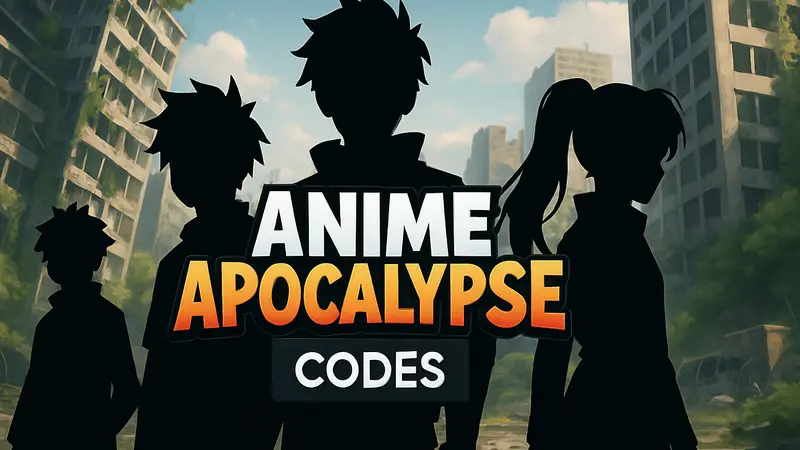 Логотип Roblox-игры Anime Apocalypse с персонажами в аниме-стиле и надписью «Codes».