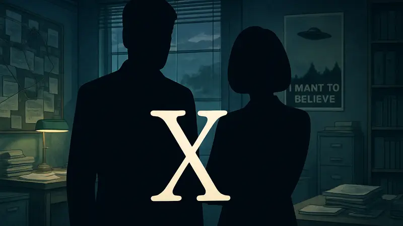 Агент Фокс Малдер и Дана Скалли из "Секретных материалов" или логотип перезапуска сериала.