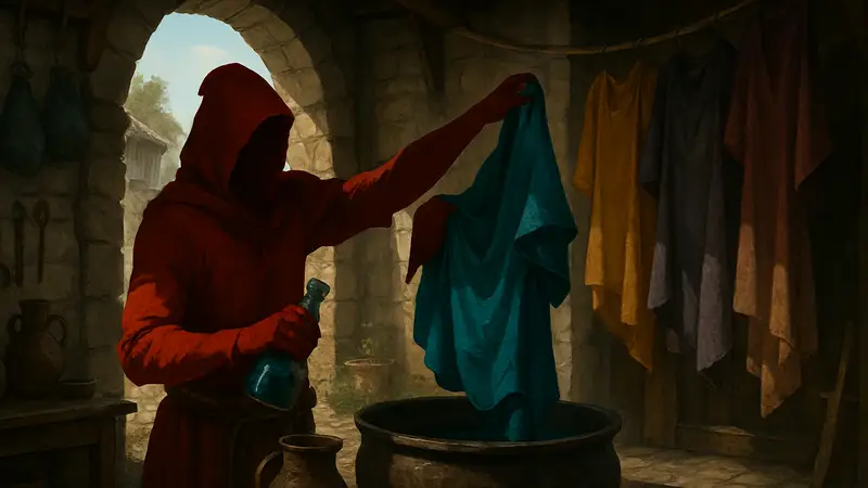 Герой игры Crimson Desert использует красители для создания новой одежды в квесте "Яркий краситель".