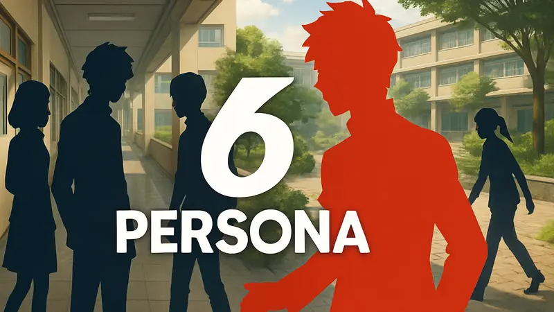 Логотип Persona 6, анонс первых подробностей от разработчика Atlus, иллюстрация RPG-геймплея.