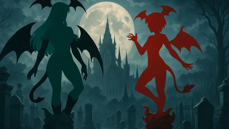 Фигурки Морриган и Лилит из Darkstalkers от Kotobukiya, коллекционные статуэтки героинь файтинга.