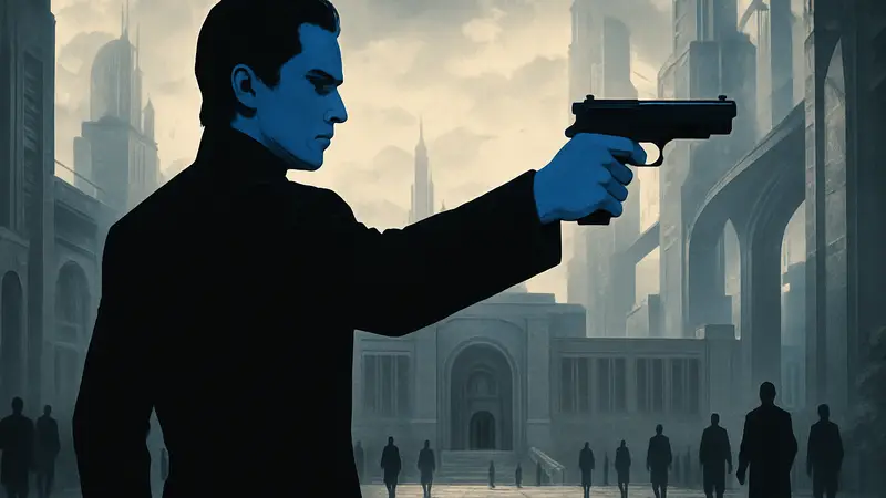 Кадр из фильма «Эквилибриум», Кристиан Бэйл в образе, постер фильма, научно-фантастический боевик