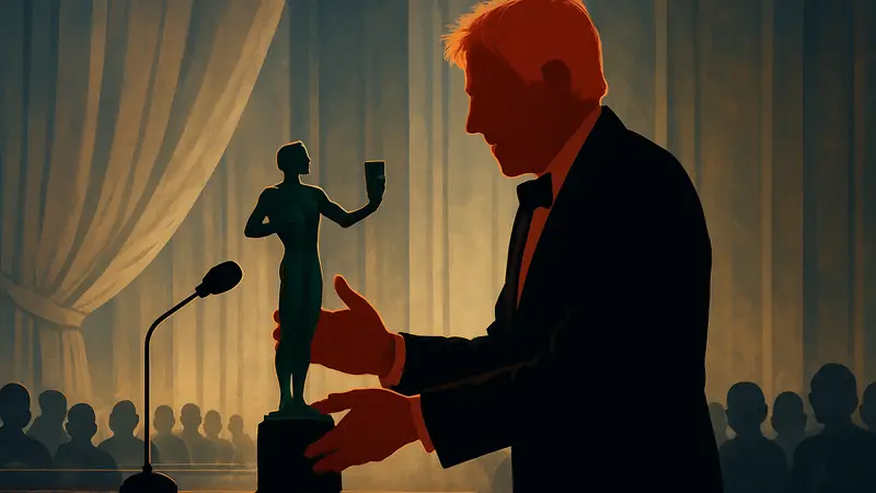 Харрисон Форд принимает награду Гильдии киноактёров США за жизненные достижения.