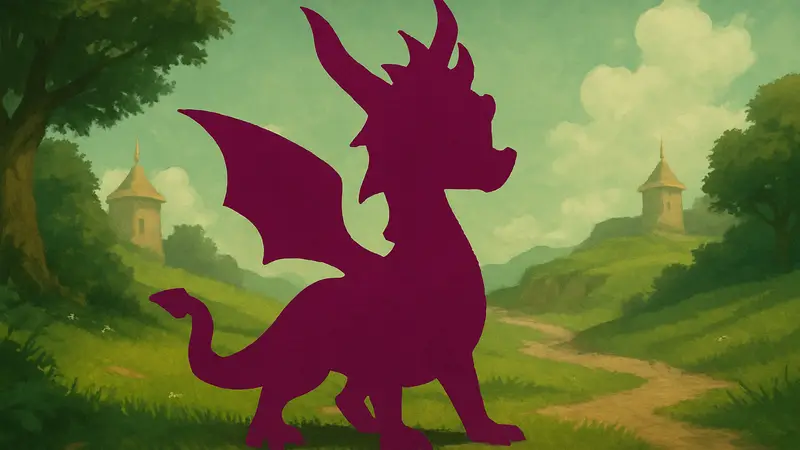 Обложка ПК-порта Spyro, фиолетовый дракон на зелёном фоне, логотип игры